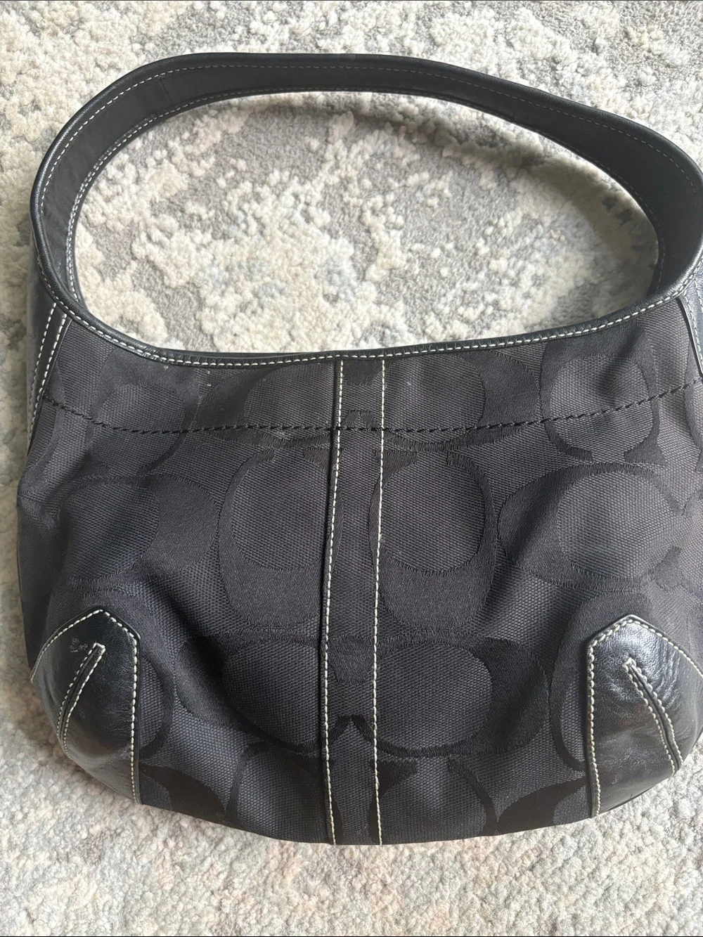 🖤🔥AUTHENTIC VTG COACH Women's Black Logo-Pattern Shoulder Bag